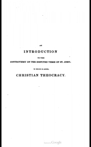 Book Cover: An Introduction to the Controversy on the Disputed Verse of St. John