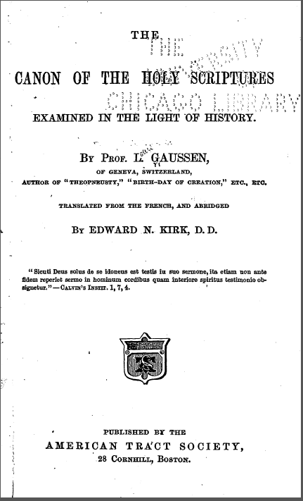 Book Cover: The Canon of Holy Scripture