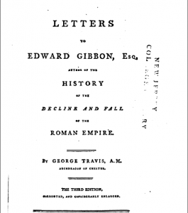 Book Cover: Letters to Edward Gibbon by George Travis