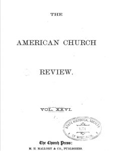 Book Cover: The American Church Review