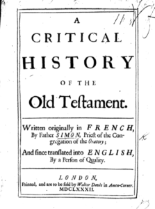 Book Cover: Critical History of the Old Testament