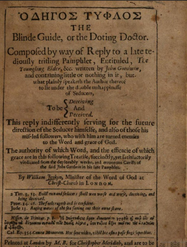 Book Cover: Ὁδηγος Τυφλος, the Blind Guide, or the Doting Doctor