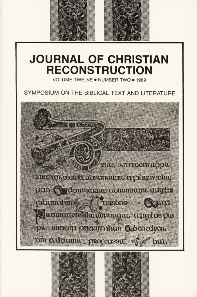 Journal of Christian Reconstruction Volume 12-2